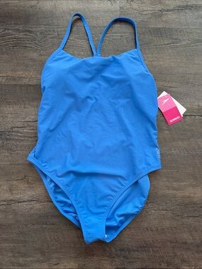 Speedo XL Sevres Blue/Aqua One-Piece Swimsuit